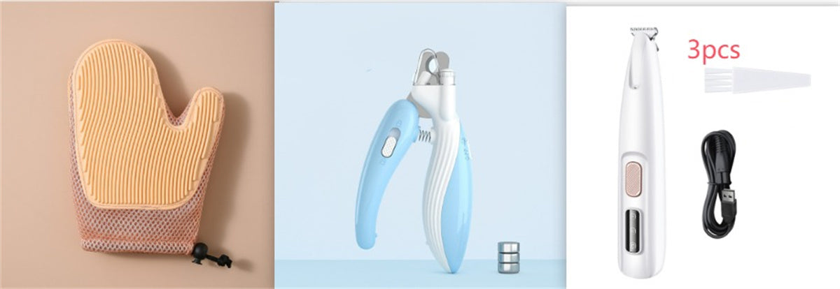 C--Pets Dog Paw Trimmer With LED Light Fully Waterproof Pet Hair Trimmer With LED Display Dog Clippers For Grooming Widen Blade