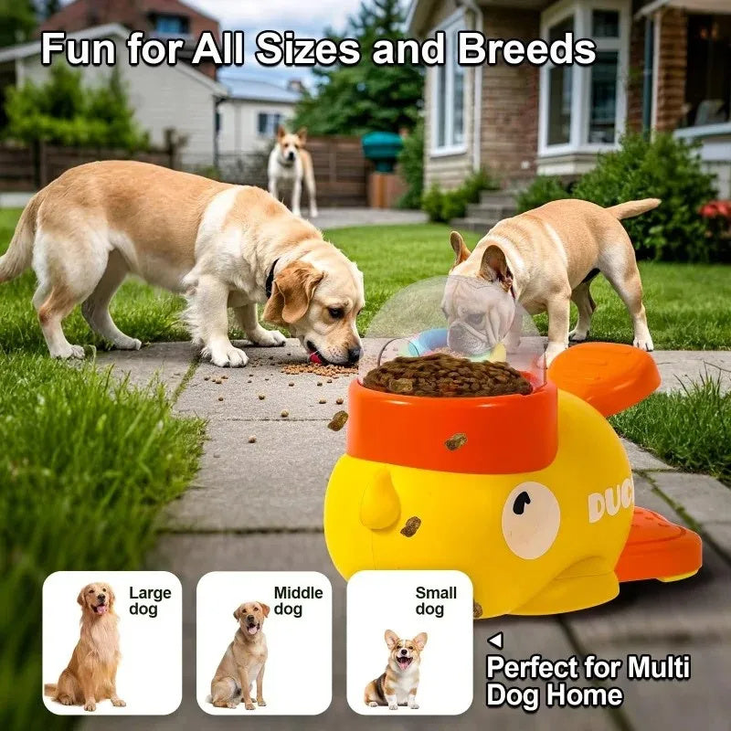 C--Dog Puzzle Feeder Interactive Pet Food Treat Dispenser Cartoon Duck Design Anti-slip Pets Automatic Feeder Toys For Dog Training Pet Products