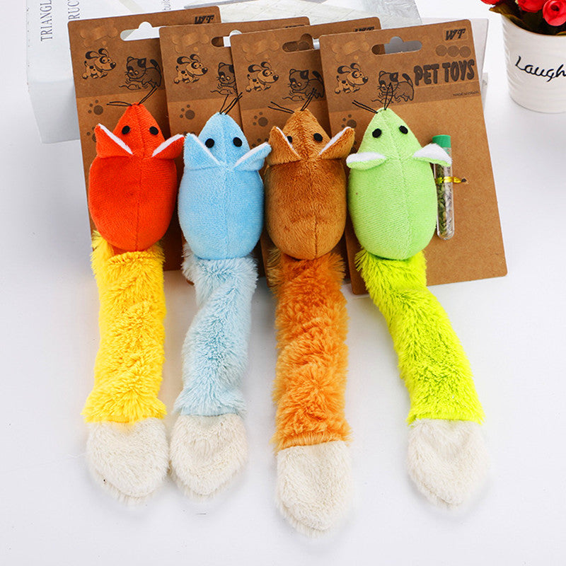 C--Long Tail Mouse Cat Teaster Toys Funny Pet Toys Cat Toys Mouse Trainning Funny Playing Toys Interactive Pets Products
