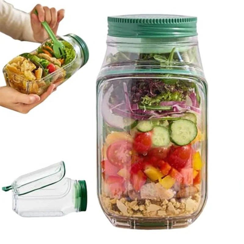 Portable Plastic Salad Pod All-In-One Container