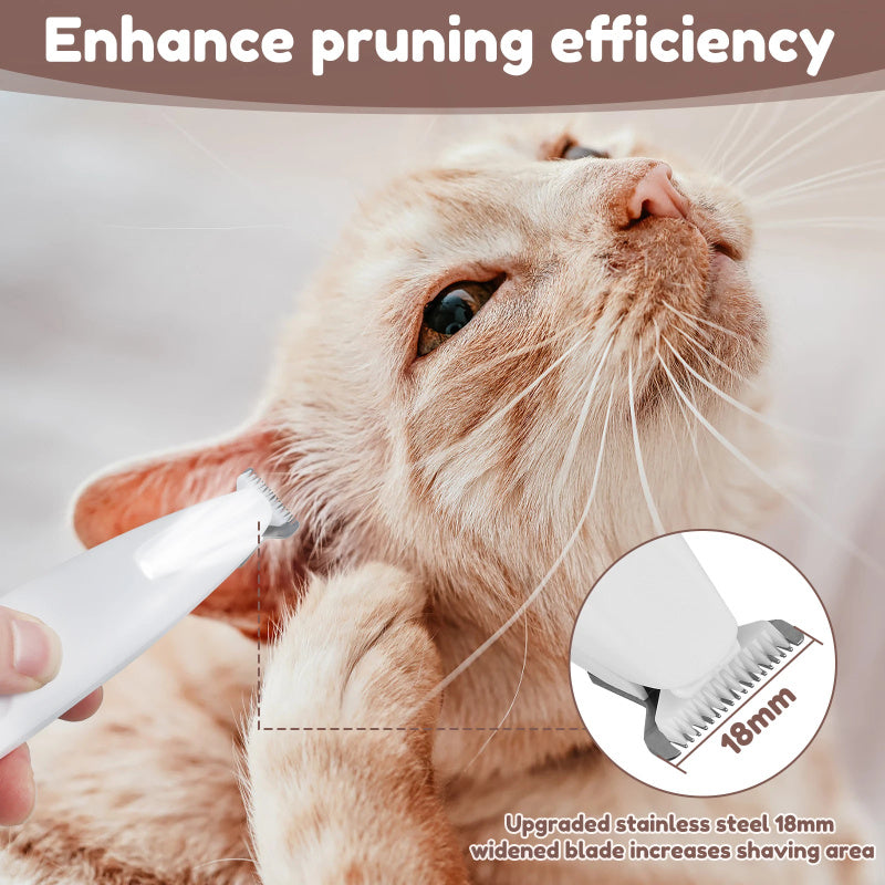 C--Pets Dog Paw Trimmer With LED Light Fully Waterproof Pet Hair Trimmer With LED Display Dog Clippers For Grooming Widen Blade