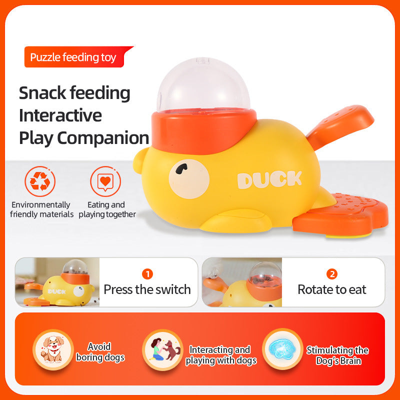 C--Dog Puzzle Feeder Interactive Pet Food Treat Dispenser Cartoon Duck Design Anti-slip Pets Automatic Feeder Toys For Dog Training Pet Products