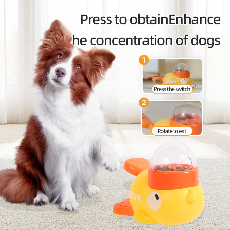 C--Dog Puzzle Feeder Interactive Pet Food Treat Dispenser Cartoon Duck Design Anti-slip Pets Automatic Feeder Toys For Dog Training Pet Products