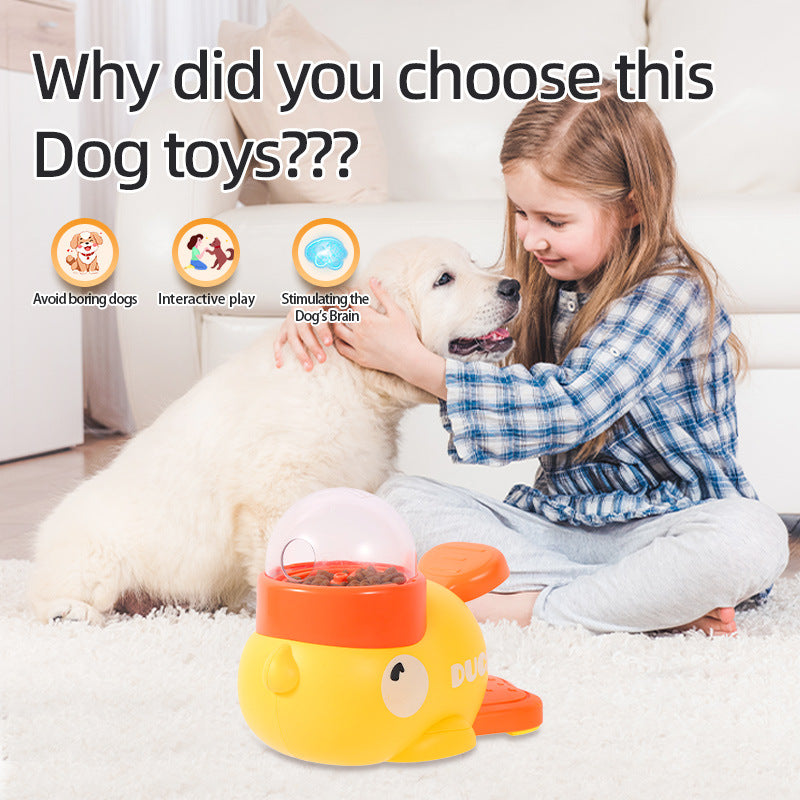 C--Dog Puzzle Feeder Interactive Pet Food Treat Dispenser Cartoon Duck Design Anti-slip Pets Automatic Feeder Toys For Dog Training Pet Products