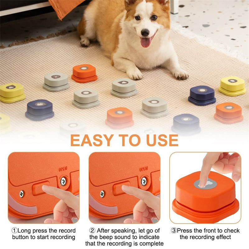 C--4 Colors Pet Communication Button One-click Prevent Physical Inactivity Recordable Dog Talking Button Toy Cat Toy Pet Products
