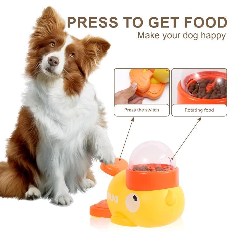 C--Dog Puzzle Feeder Interactive Pet Food Treat Dispenser Cartoon Duck Design Anti-slip Pets Automatic Feeder Toys For Dog Training Pet Products