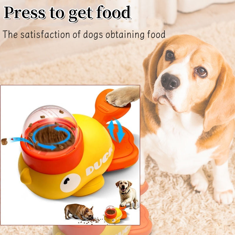 C--Dog Puzzle Feeder Interactive Pet Food Treat Dispenser Cartoon Duck Design Anti-slip Pets Automatic Feeder Toys For Dog Training Pet Products
