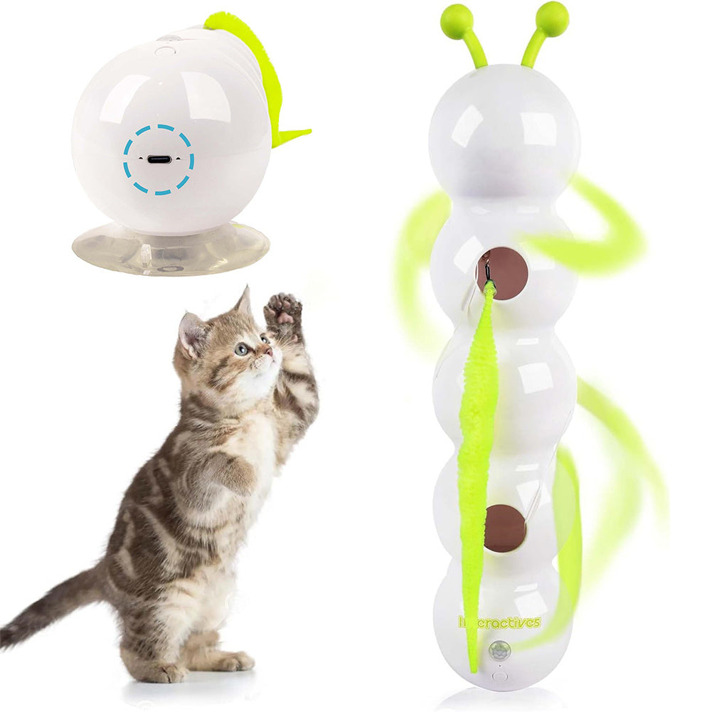 C--Teasing Cat Toy Automatic Pes Toy With Tail Motion Activated Kitten Toy Rechargeable Smart Interactive Cat Toy Pet Products
