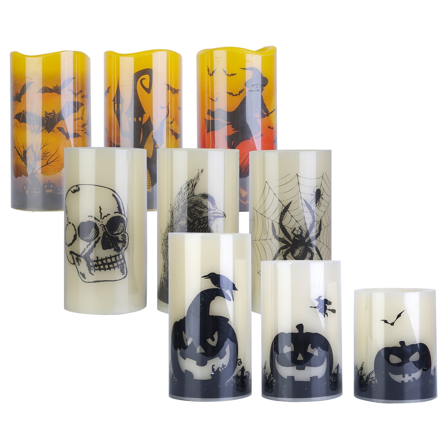 3 Pack Halloween Flameless Candle Lamp