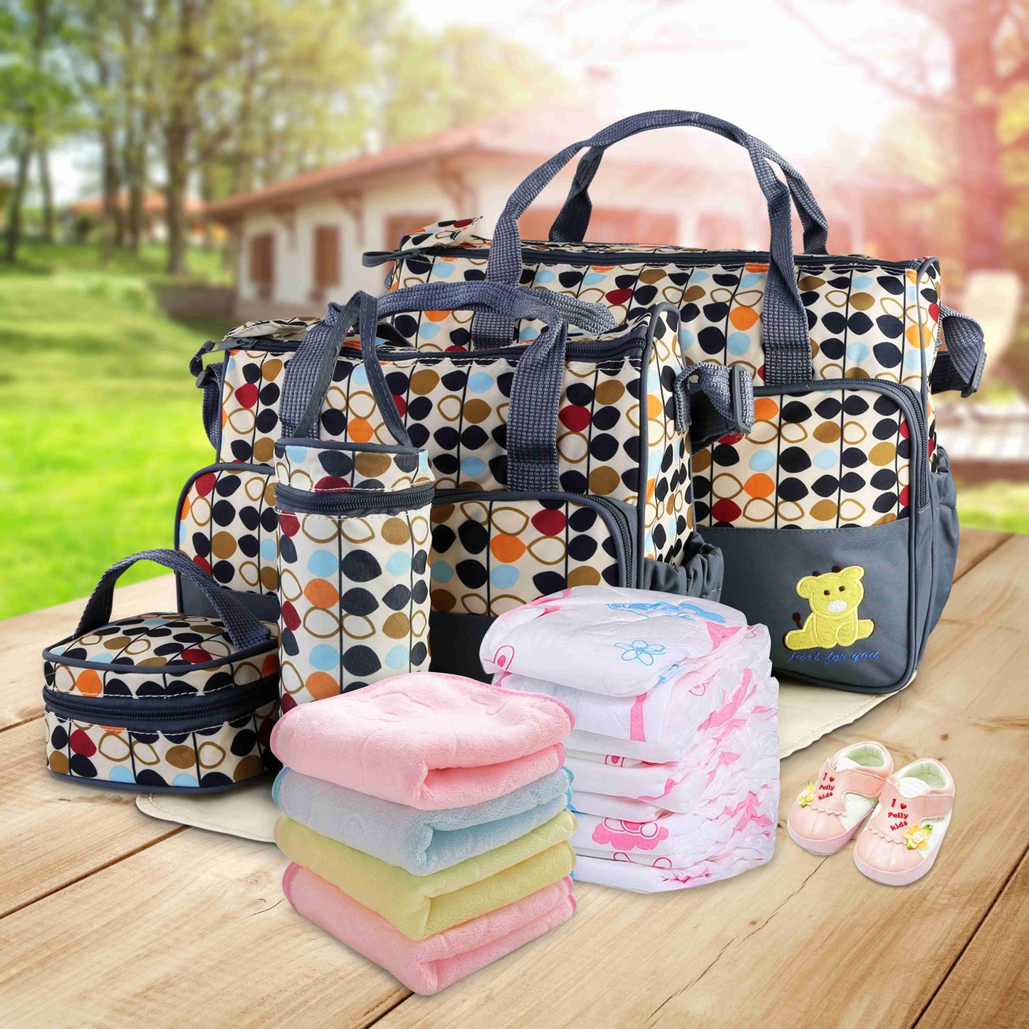 5PCS Per Set Baby Nappy Diaper Bags