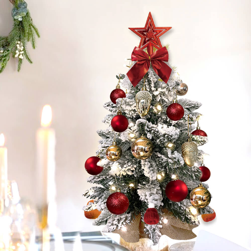 2ft Mini Christmas Tree with Light Artificial Small Tabletop Christmas Decoration