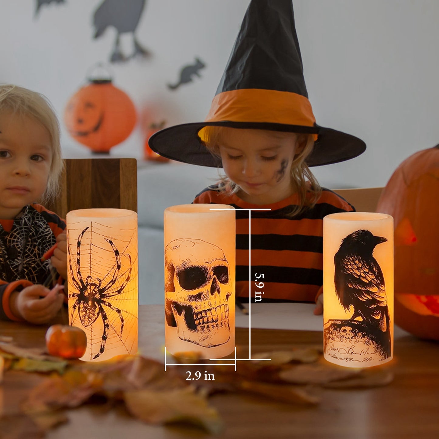 3 Pack Halloween Flameless Candle Lamp