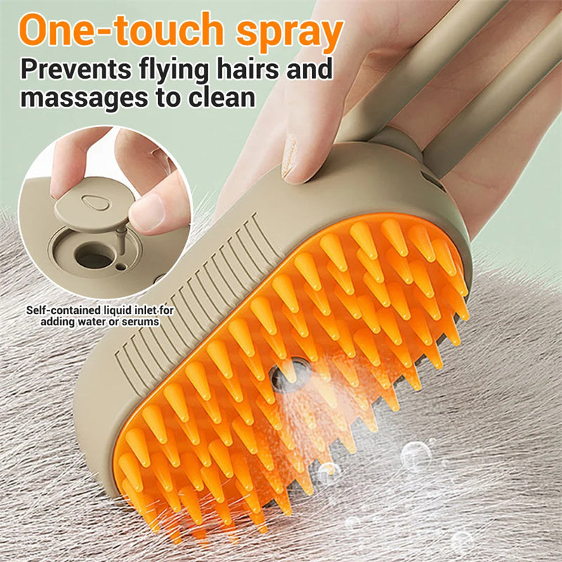 C--Cat Steam Brush Steamy Dog Brush 3 In 1 Electric Spray
