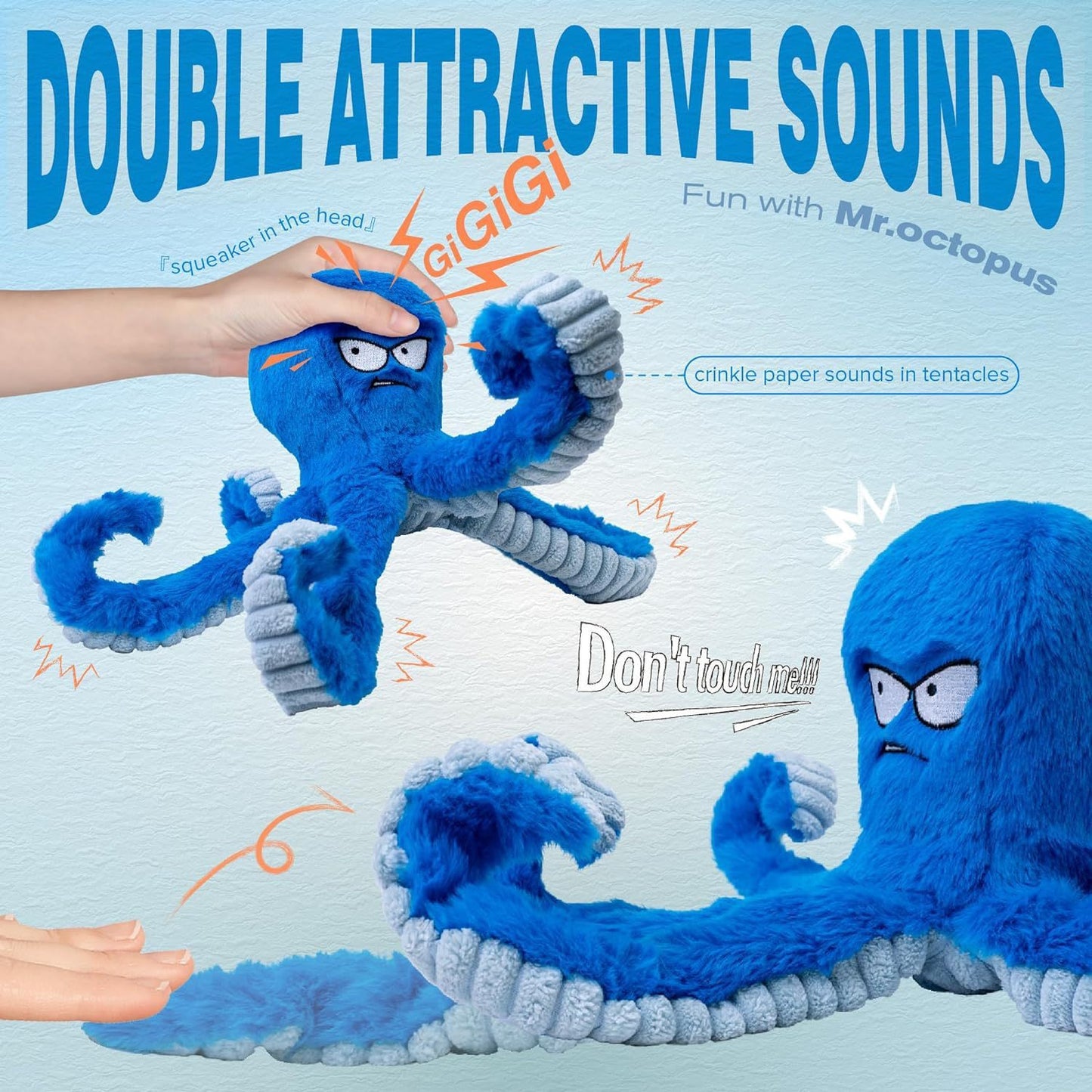 C--Stuffed Tough Dog Chew Toys Large Dog Toys To Keep Them Busy Interactive Squeaky Toys Tug Of War Crinkle Puppy Dog Toy