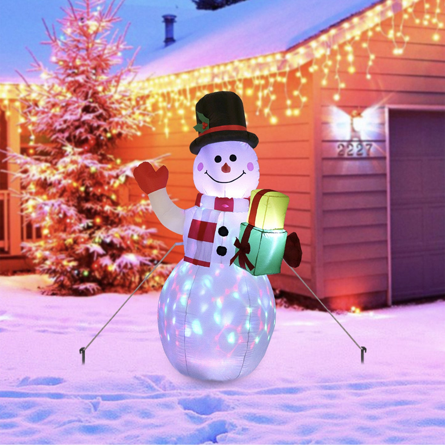 Snowman Inflatable Doll Outdoor Yard Garden Decor