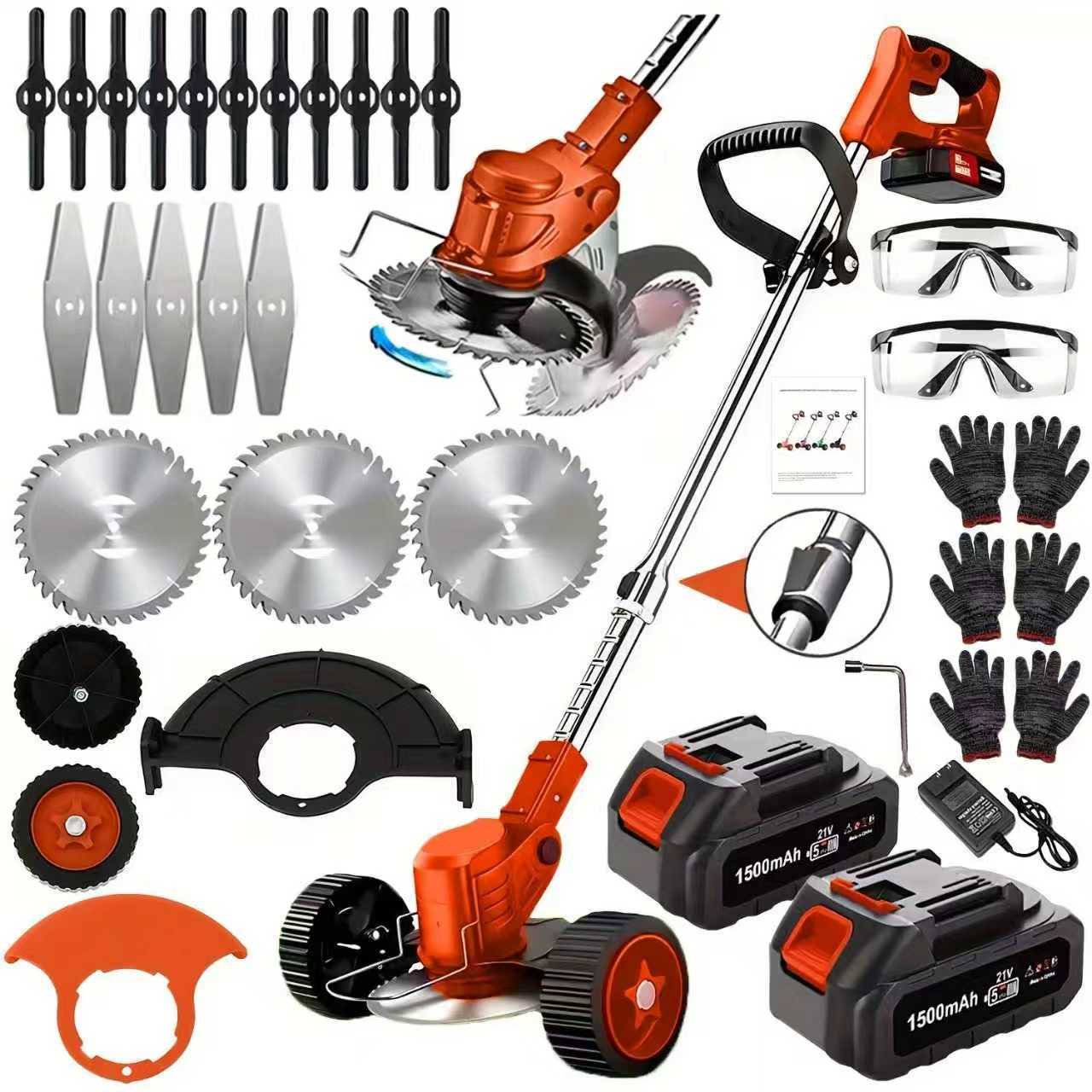 21V Electric In 1 Brush Cutter String Trimmer Grass Trimmer Lawn Mower, Edger for Garden and Yard Lawns