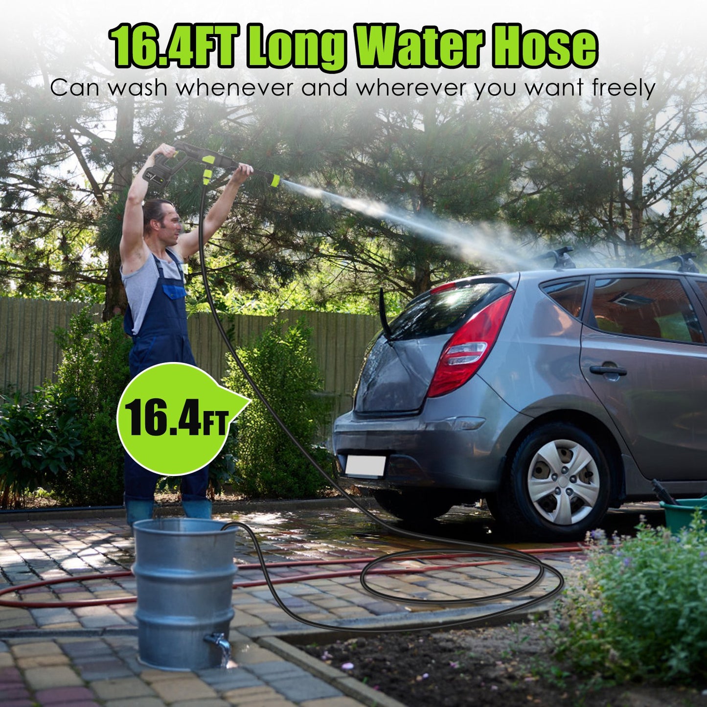 1Set Cordless Pressure Washer Portable Electric Power Washer High Pressure Water Sprayer