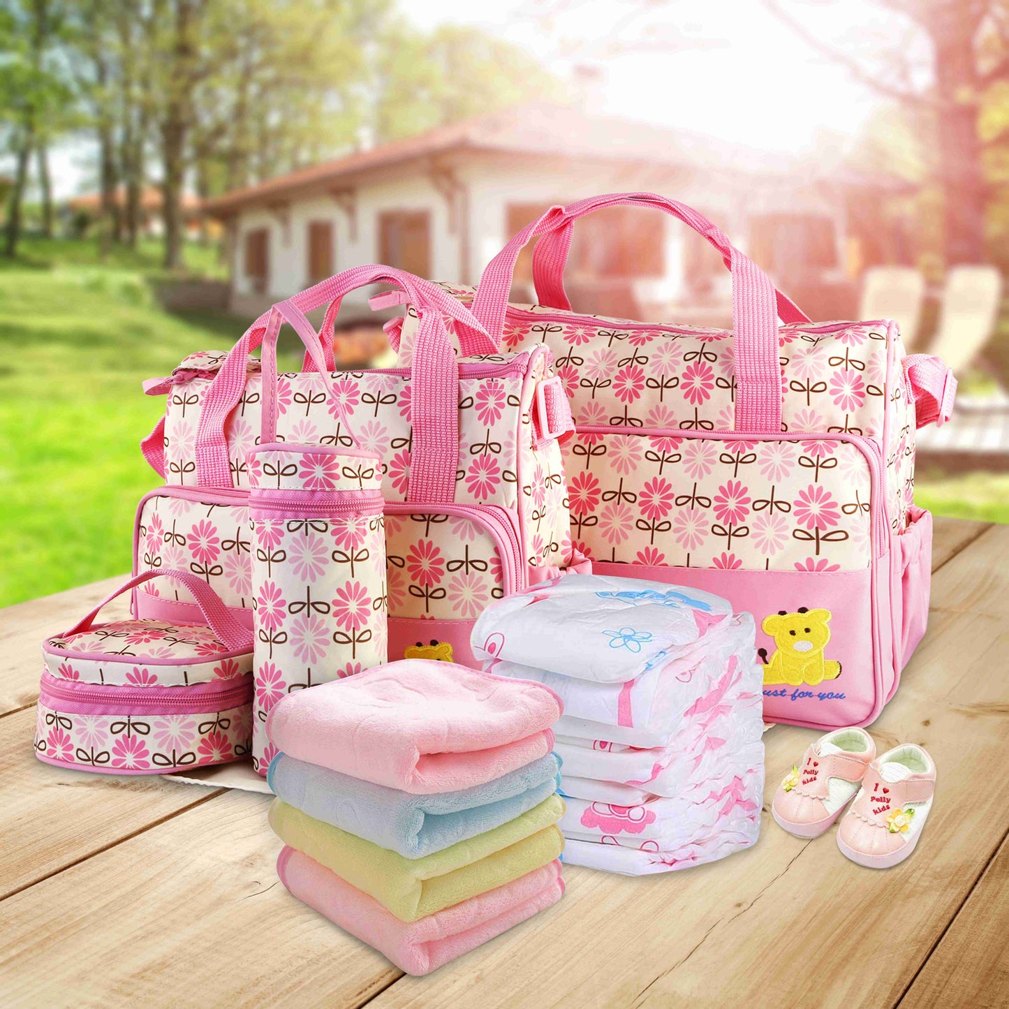 5PCS Per Set Baby Nappy Diaper Bags