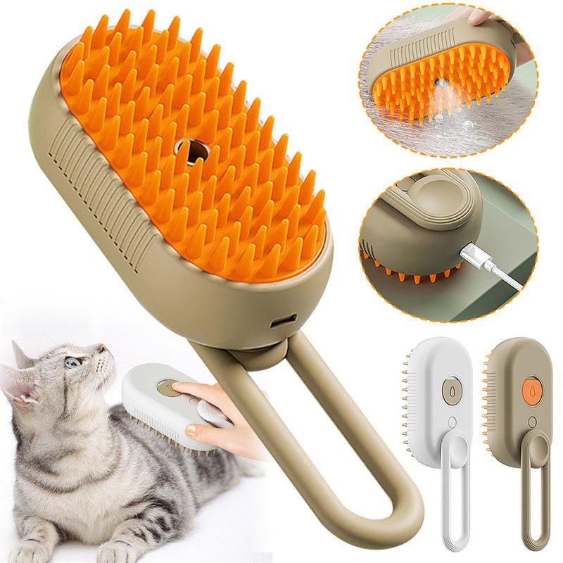 C--Cat Steam Brush Steamy Dog Brush 3 In 1 Electric Spray
