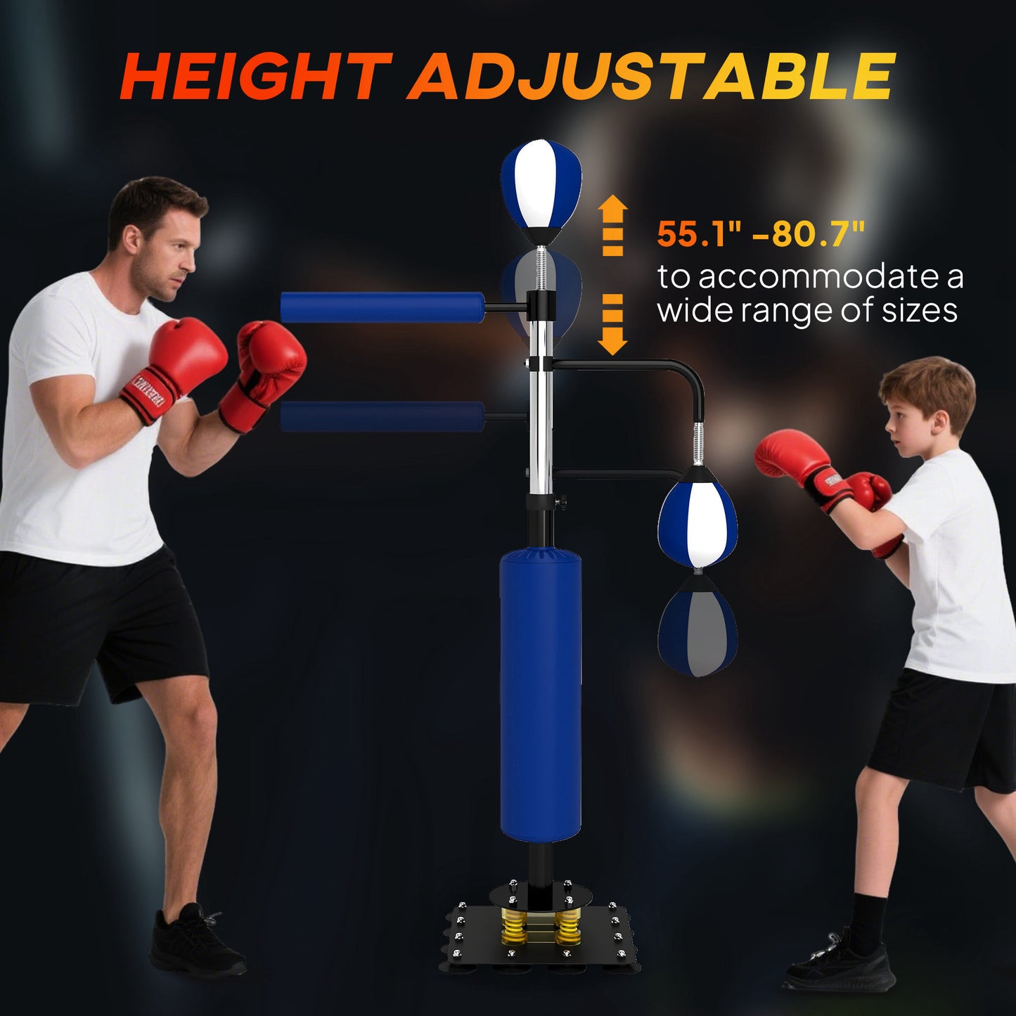 Speed Bag Boxing Bag Stand, Reflex Bag Boxing Training Equipment, Speed Punching Bag, Blue