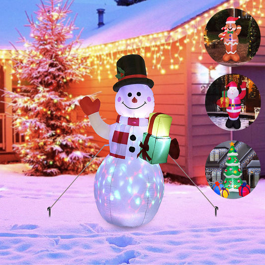Snowman Inflatable Doll Outdoor Yard Garden Decor