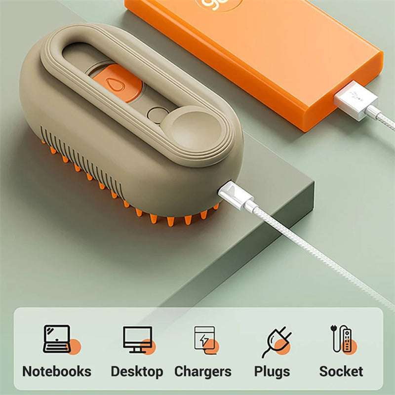 C--Cat Steam Brush Steamy Dog Brush 3 In 1 Electric Spray