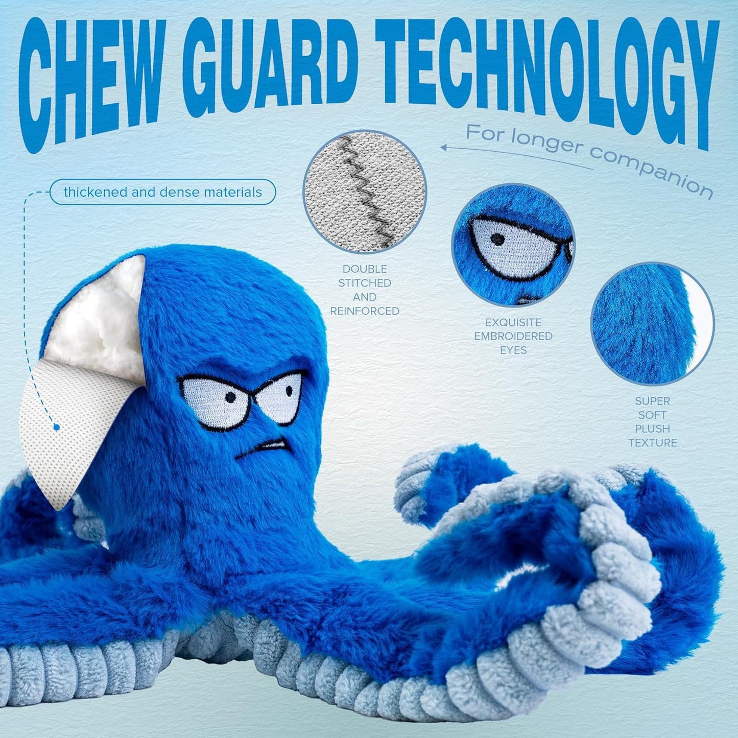 C--Stuffed Tough Dog Chew Toys Large Dog Toys To Keep Them Busy Interactive Squeaky Toys Tug Of War Crinkle Puppy Dog Toy