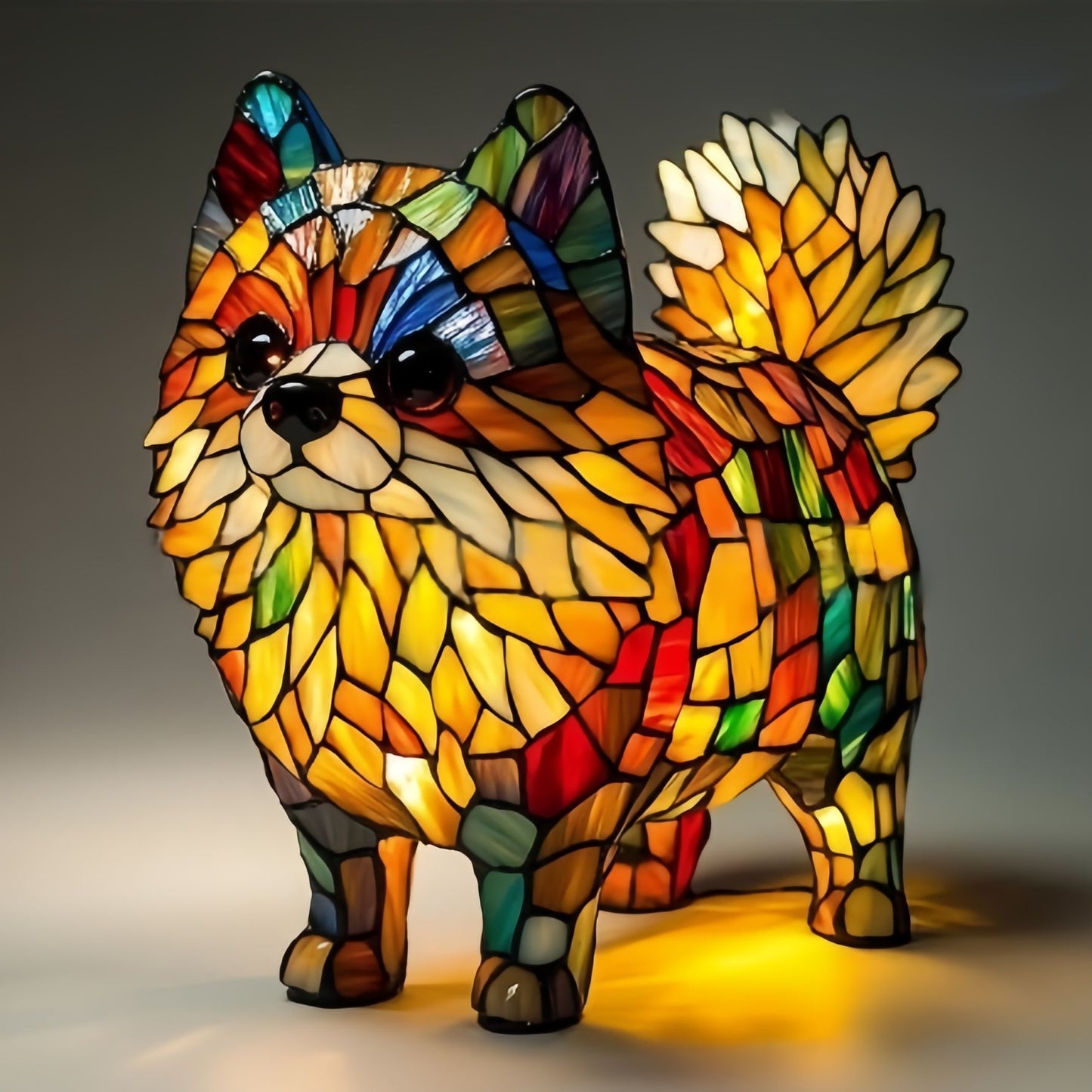 Colorful Strange Dog Lamp Resin Decorations