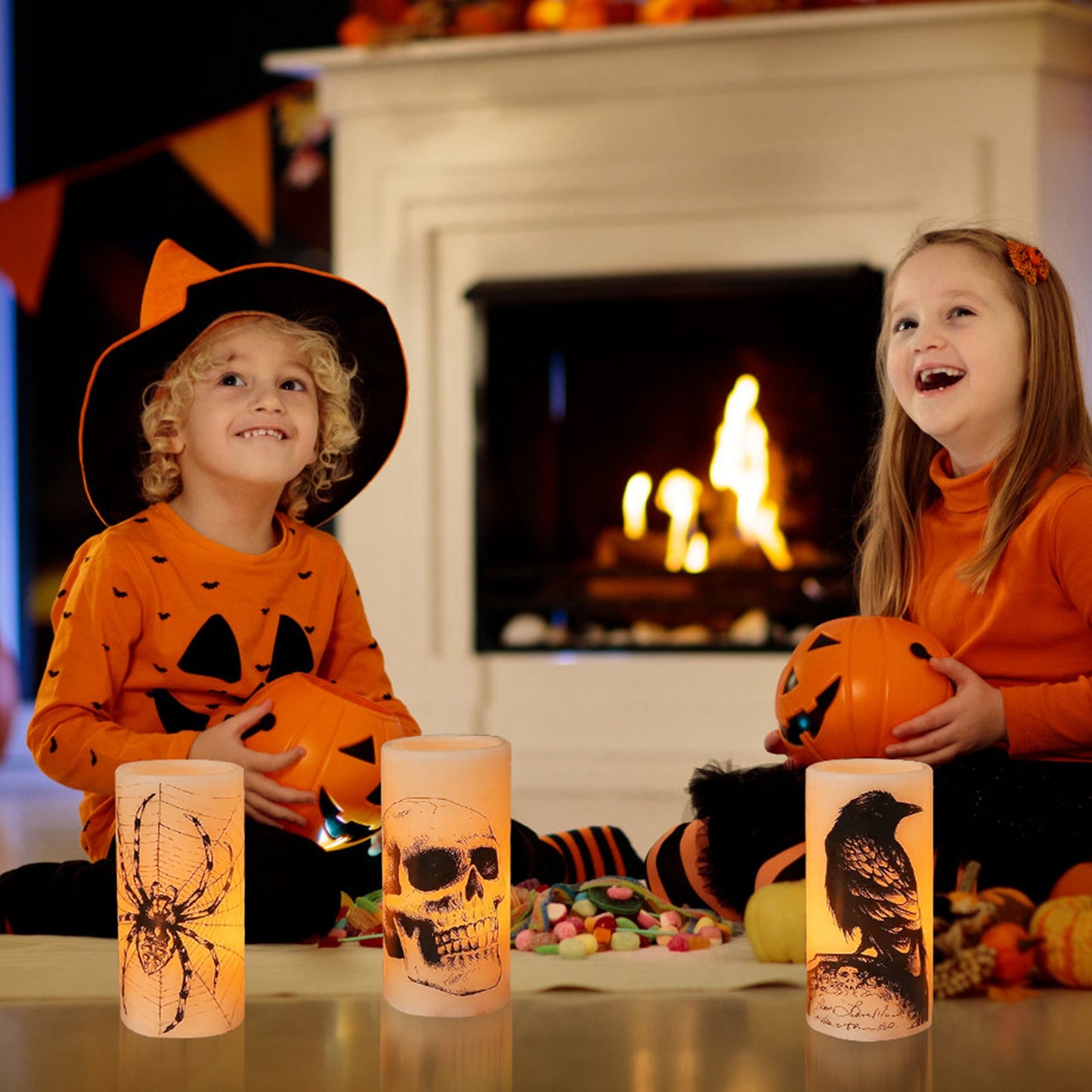 3 Pack Halloween Flameless Candle Lamp