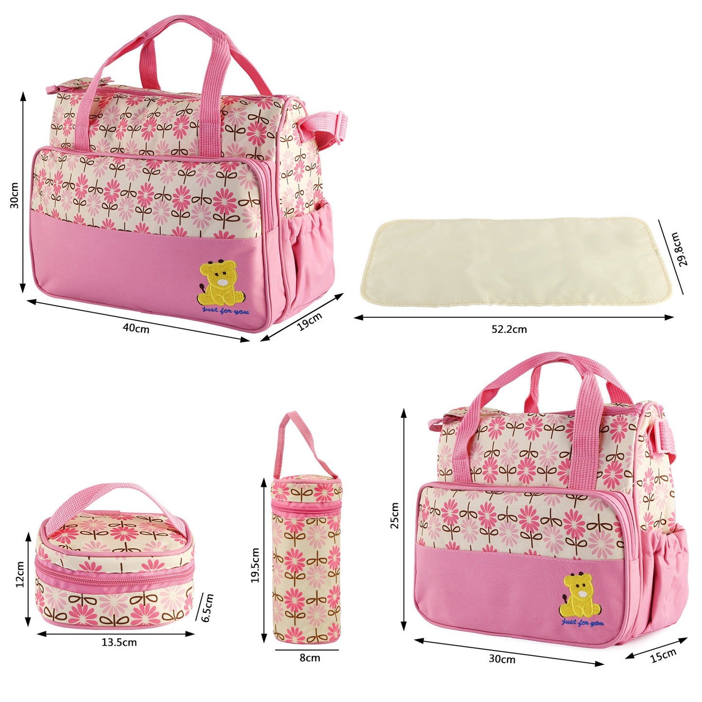 5PCS Per Set Baby Nappy Diaper Bags