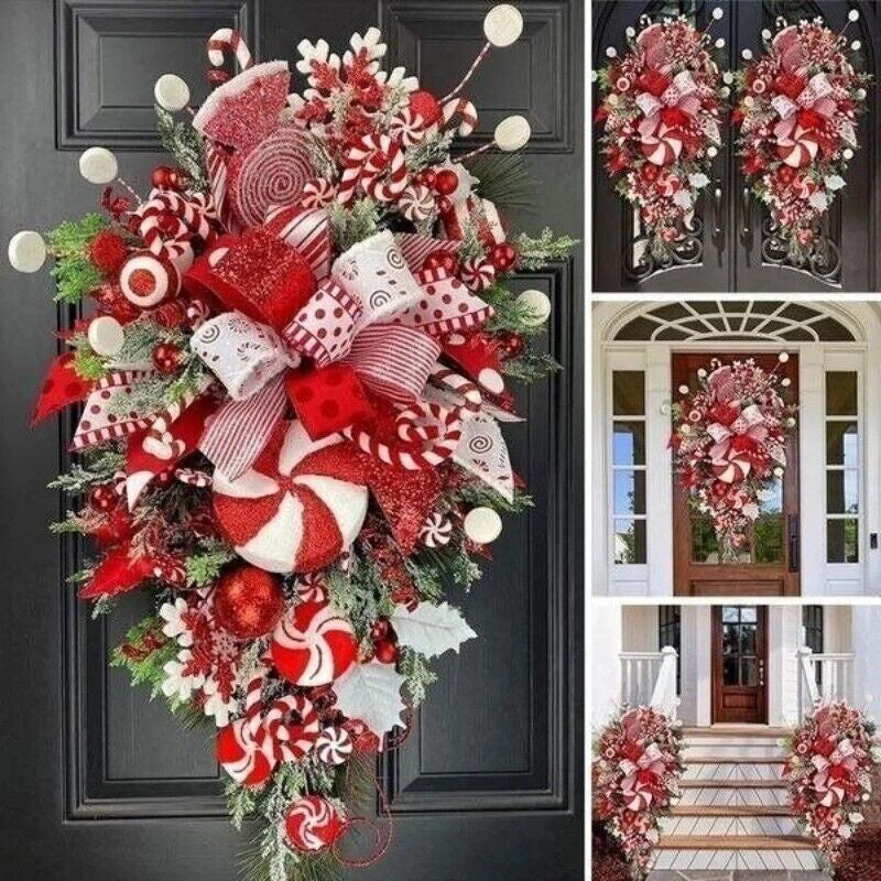 Christmas Wreath Candy Upside Down Tree