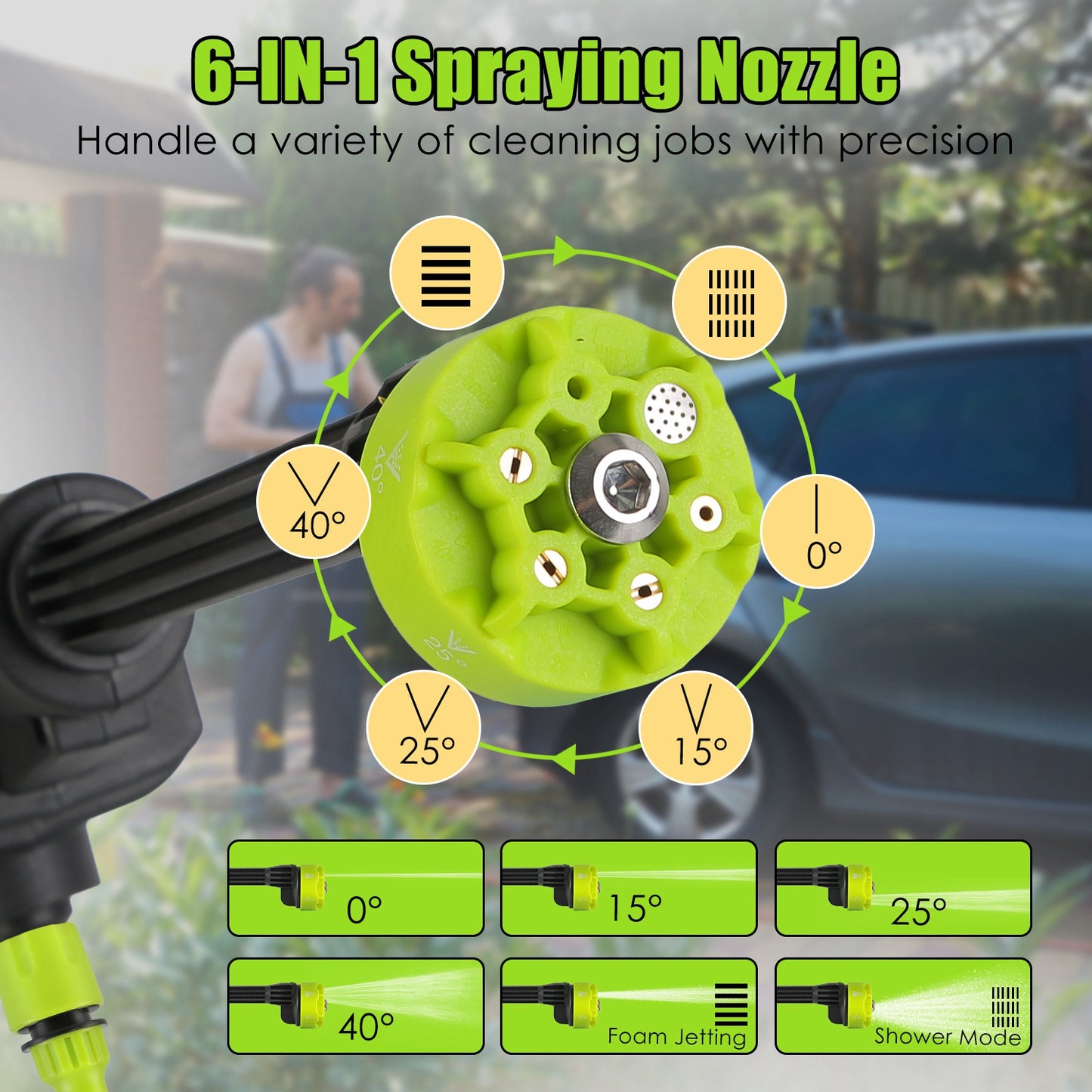 1Set Cordless Pressure Washer Portable Electric Power Washer High Pressure Water Sprayer