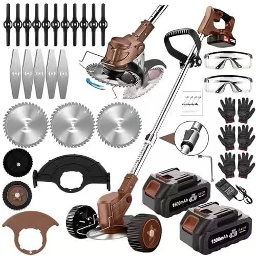 21V Electric In 1 Brush Cutter String Trimmer Grass Trimmer Lawn Mower, Edger for Garden and Yard Lawns