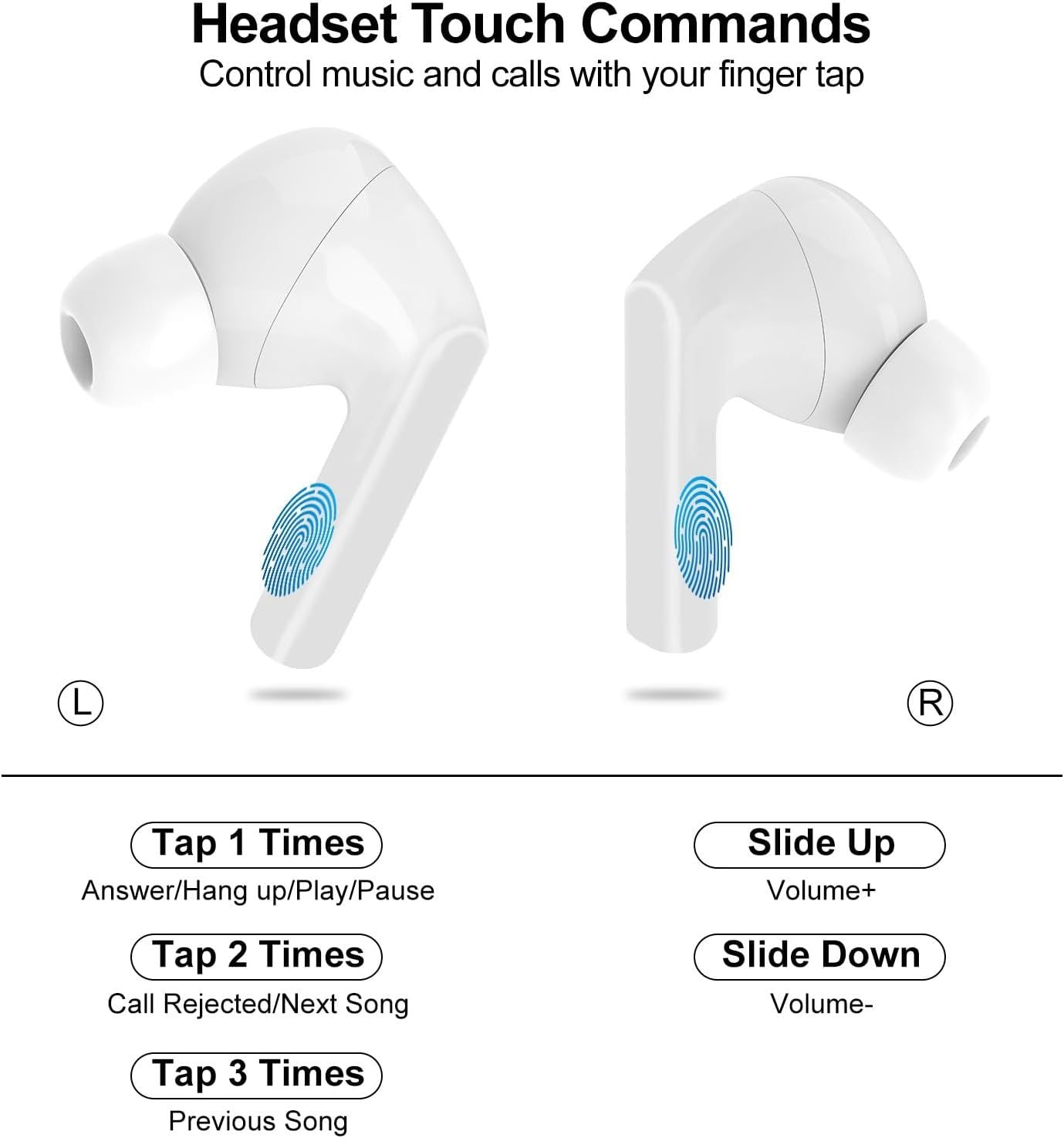 Wireless Earbuds, 5.4 Bluetooth Headphones with Touch Screen Ear Buds