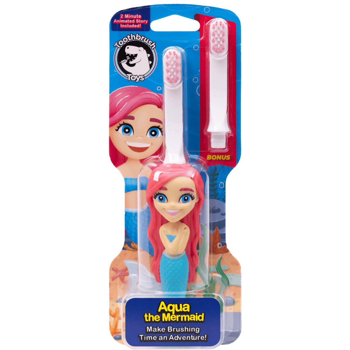 Aqua the Mermaid Toothbrush for Kids With Toy Fun
